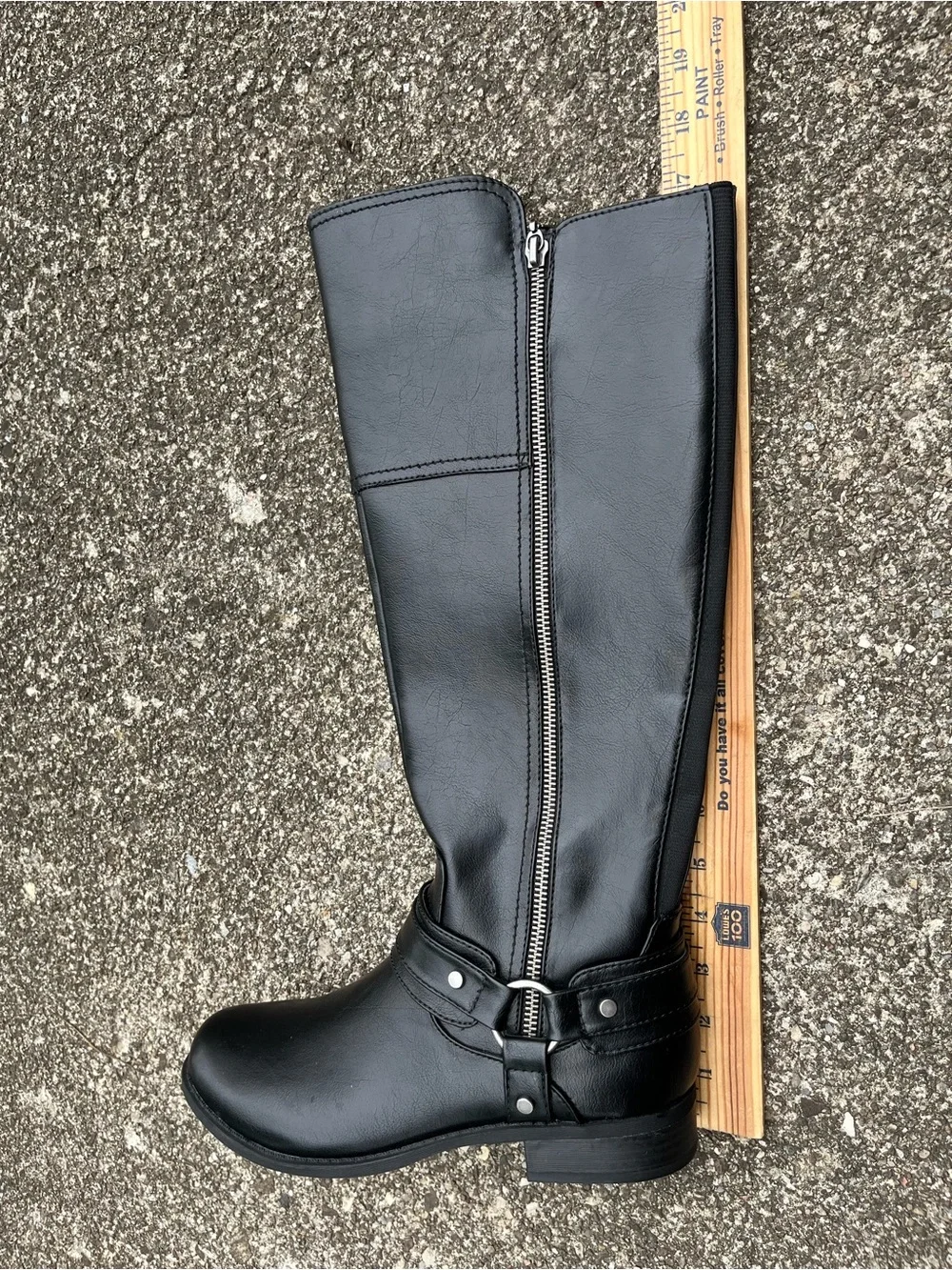 GBG LOS ANGELES Black Knee-tHigh Zipper Riding Boots